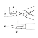 Beta Tronchese per elettronica a taglienti diagonali semirasi becchi assottigliati impugnatura bimateriale