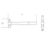 Beta Martelli con testa tonda e penna simmetrica per calderai e lattonieri manico in legno
