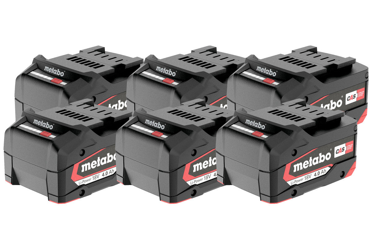 Metabo Set di 6 batterie Li-Power da 18 V - 4,0 Ah