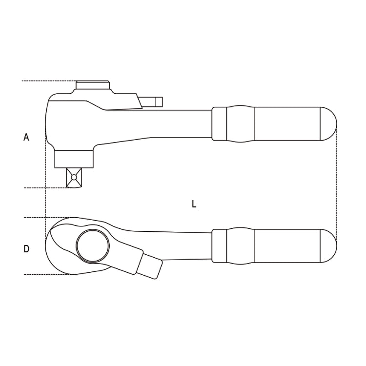 Beta Cricchetto reversibile con attacco quadro maschio 1/2” con sistema di bloccaggio bussola