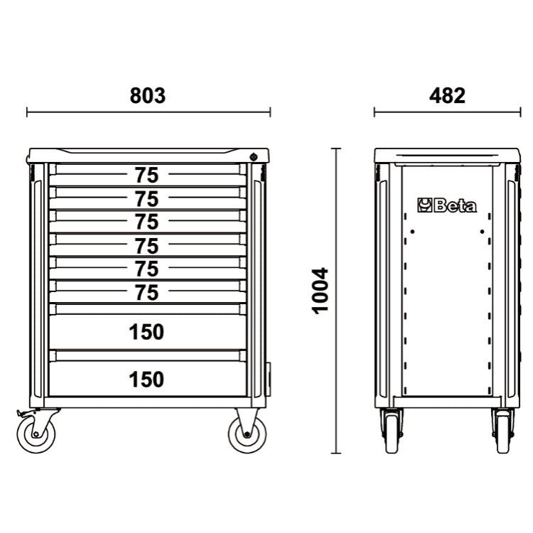 Beta Cassettiera porta attrezzi con 8 cassetti