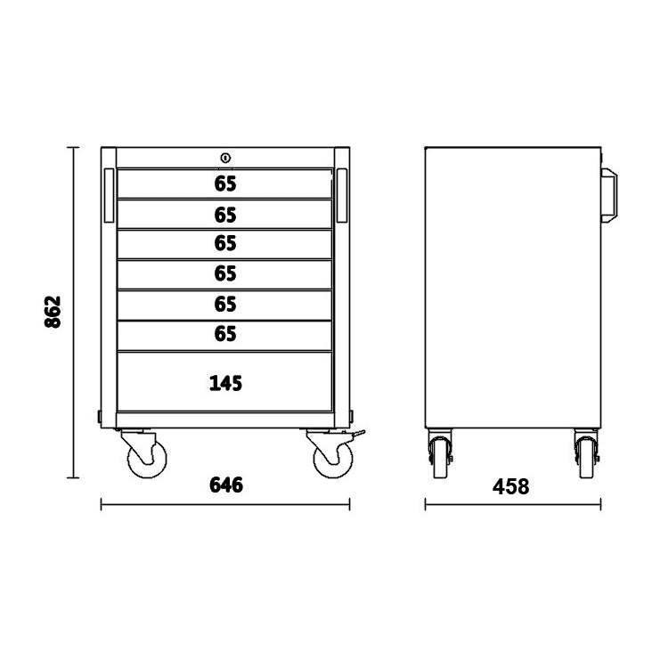 Beta Cassettiera mobile con 7 cassetti per arredo officina C45PRO