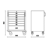 Beta Cassettiera mobile con 7 cassetti per arredo officina C45PRO