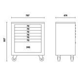 Beta Cassettiera mobile con 7 cassetti per arredo officina
