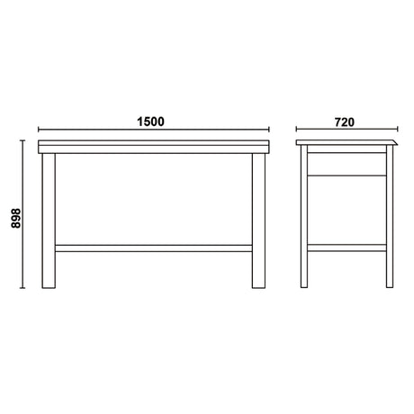Beta Banco da lavoro con piano in legno