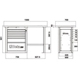 Beta Banco da lavoro "Endurance" con 1 cassettiera da 6 cassetti, modello corto