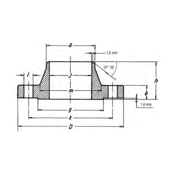 Flangia welding neck ASME B16.5 ANSI 150 lb - Acciaio al carbonio