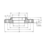 Flangia socket welding ASME B16.5 ANSI 150-300-600 lb - Acciaio al carbonio