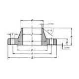 Flangia welding neck ASME B16.5 ANSI 150 lb - Acciaio inox forgiato