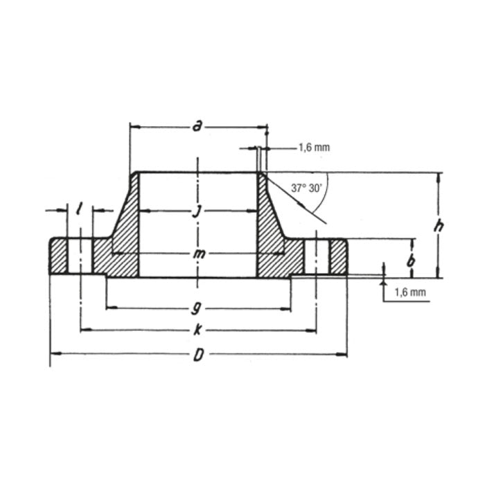 Flangia welding neck ASME B16.5 ANSI 150 lb - Acciaio inox forgiato - Olivieri Ferramenta srl