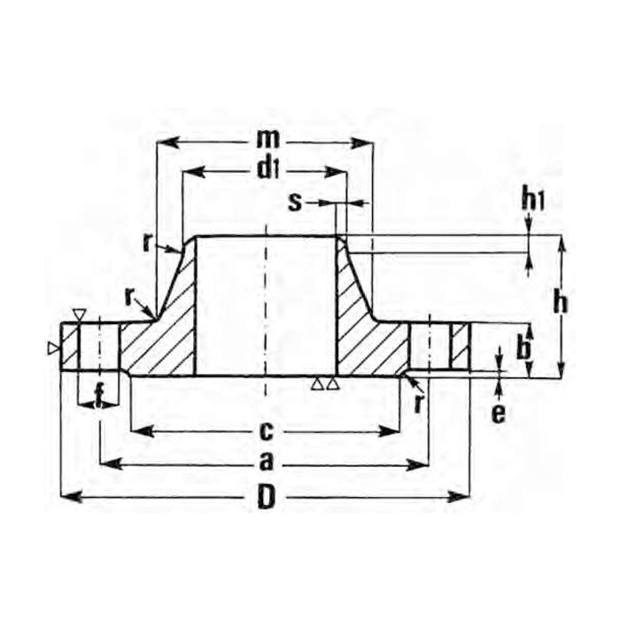 Flangia a collarino EN 1092-1 tipo 11B/PN25 - PN40 - Acciaio al carbonio