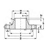 Flangia a collarino EN 1092-1 tipo 11B/PN25 - PN40 - Acciaio al carbonio