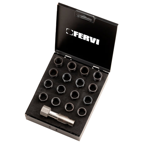 Fervi Kit metrico di riparazione con filetti a bussola per candele - E011/M140X125B