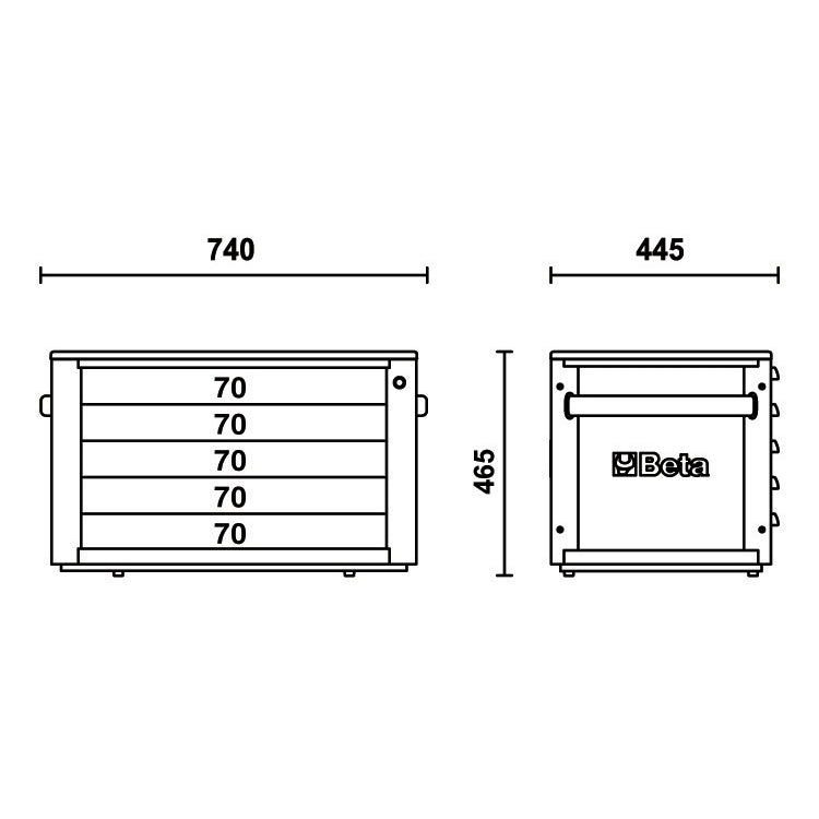 Beta Cassettiera portautensili con 5 cassetti