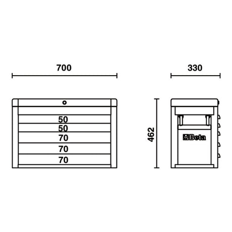 Beta Cassettiera portautensili con 5 cassetti