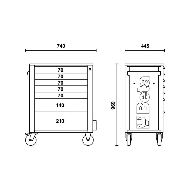 Beta Cassettiera porta attrezzi con 7 cassetti