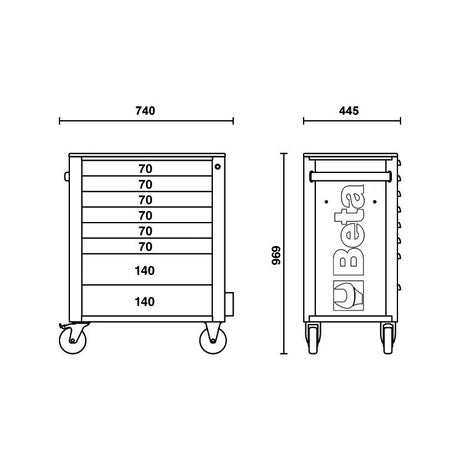 Beta Cassettiera porta attrezzi con 8 cassetti