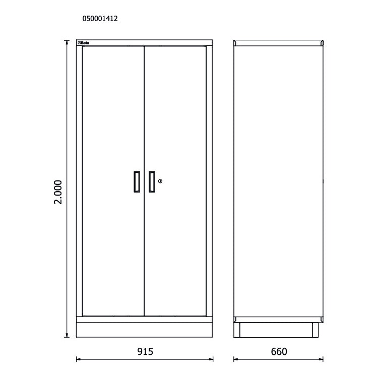 Beta Armadio in lamiera a 2 ante per arredo officina RSC50