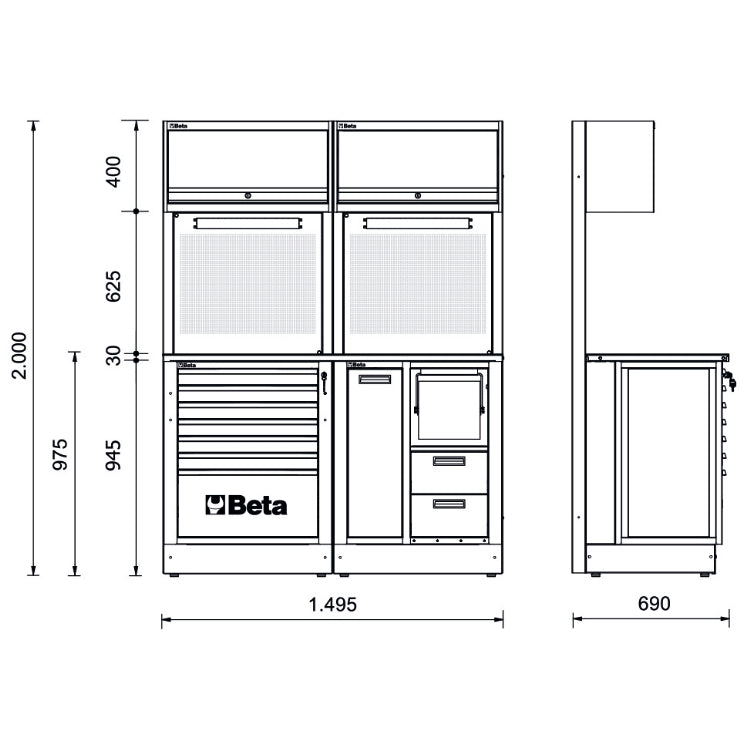 Beta Combinazione arredo officina RSC50