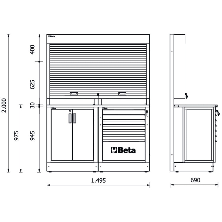 Beta Combinazione arredo officina RSC50