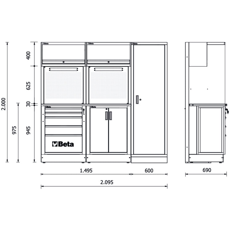 Beta Combinazione arredo officina RSC50