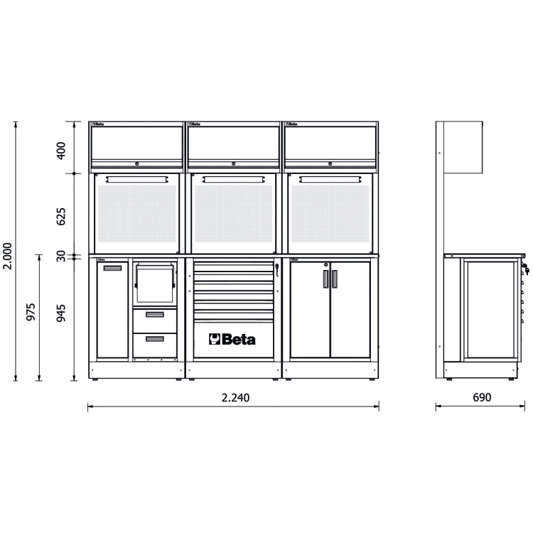 Beta Combinazione arredo officina RSC50