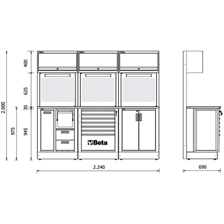 Beta Combinazione arredo officina RSC50