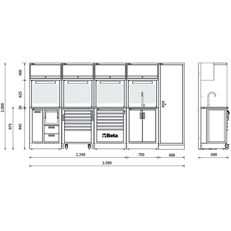 Beta Combinazione arredo officina RSC50