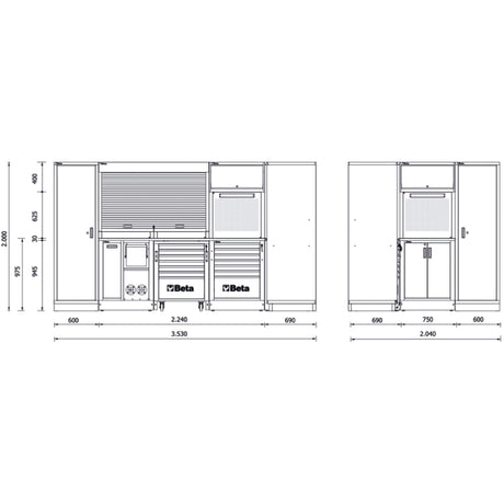 Beta Combinazione arredo officina RSC50