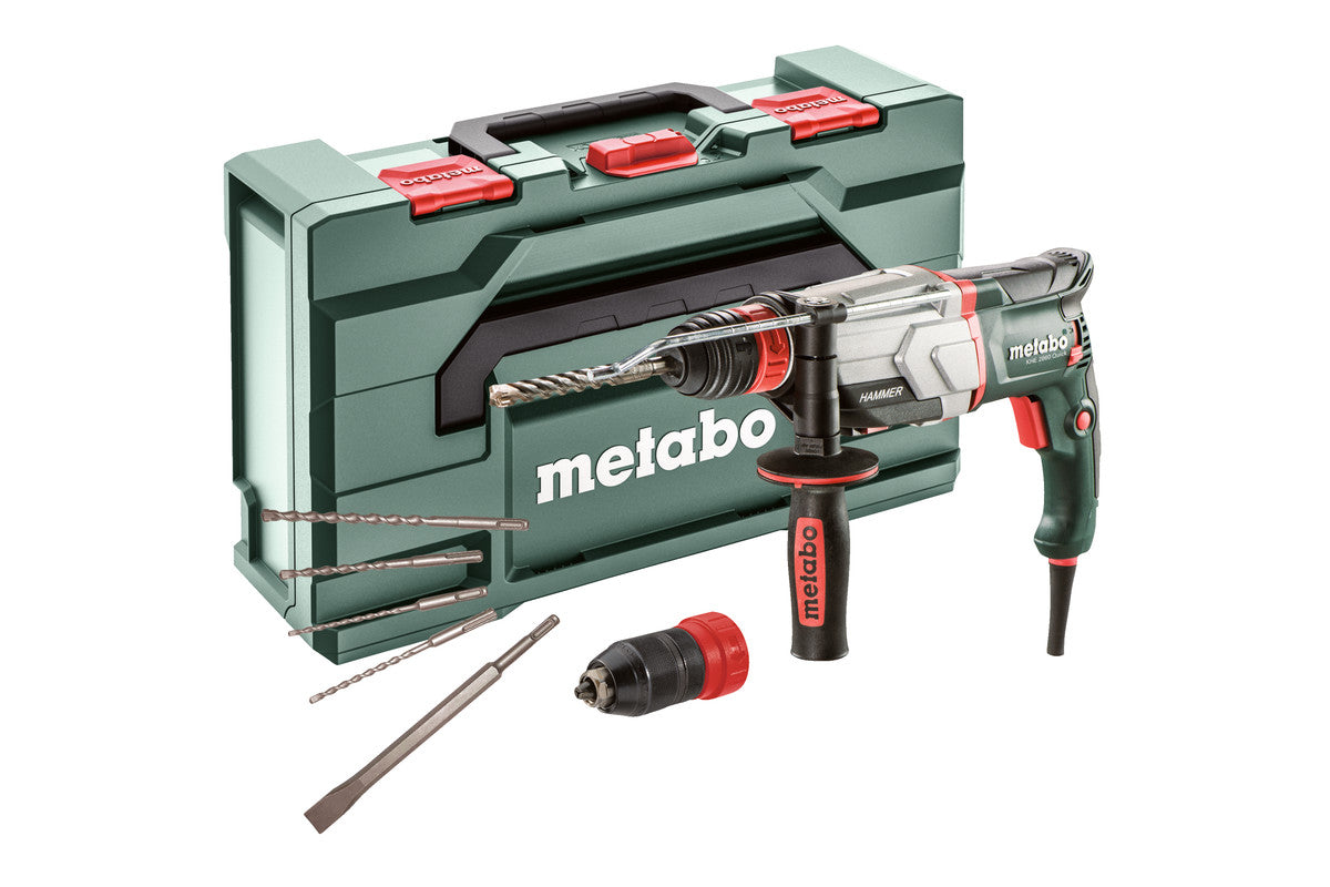 Metabo Martello combinato KHE 2860 Quick Set metaBOX 145 L con serie di punte/scalpelli SDS-plus (5 pz.)