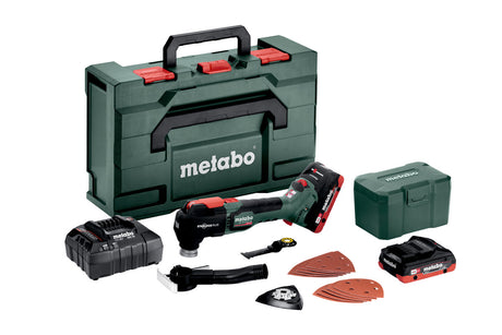 Metabo Multitool a batteria MT 18 LTX BL QSL 18V 2x4Ah LiHD Caricabatteria ASC 55 metaBOX 145 L