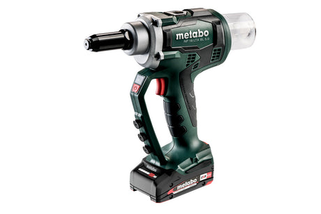 Metabo Rivettatrice a batteria NP 18 LTX BL 5.0 18V 2x2Ah Li-Power Caricabatteria ASC 55 metaBOX 145 L