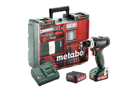 Metabo Trapano-avvitatore a batteria PowerMaxx BS 12 Set 12V 2x2Ah Li-Power Caricabatteria SC 30 Valigetta in plastica Officina mobile