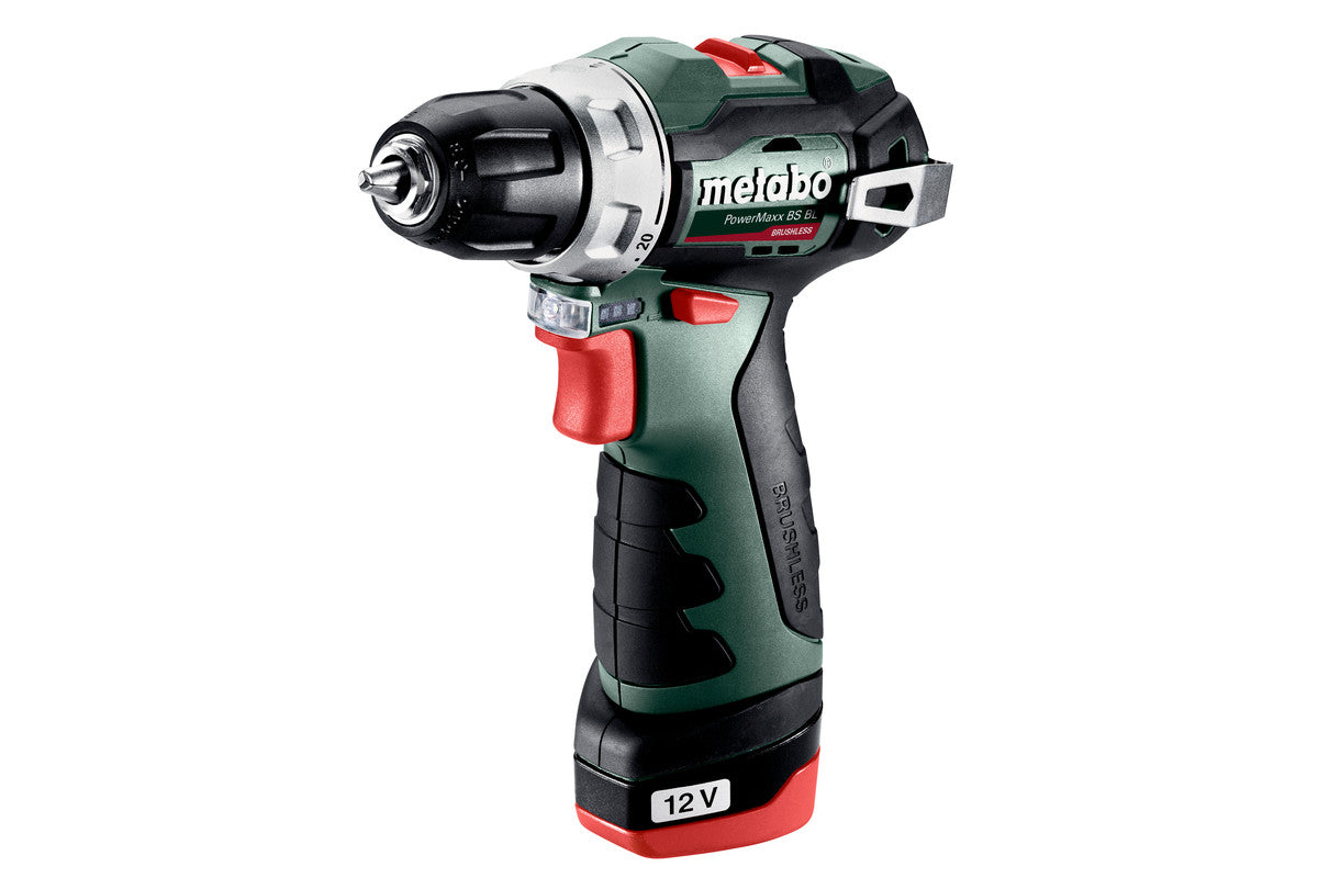 Metabo Trapano-avvitatore a batteria PowerMaxx BS BL 12V 2x2Ah Li-Power Caricabatteria LC 40 Valigetta in plastica