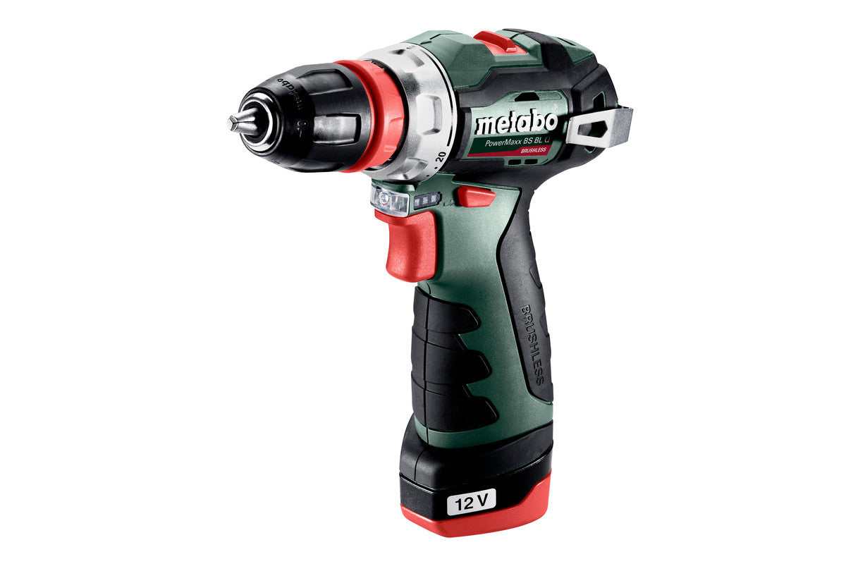 Metabo Trapano-avvitatore a batteria PowerMaxx BS BL Q 12V 2x2Ah Li-Power Caricabatteria LC 40 Valigetta in plastica