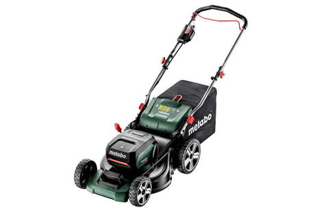 Metabo Tosaerba a batteria RM 36-18 LTX BL 46 18V 2x5.2Ah Li-Power Caricabatteria ASC 145 Duo Scatola di cartone