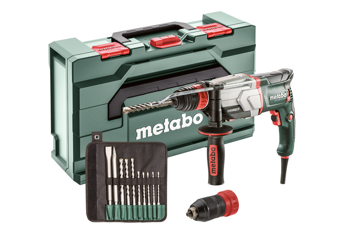 Metabo Martello multifunzione UHE 2660-2 Quick Set metaBOX 145 L con serie di punte/scalpelli SDS-plus (10 pz.)