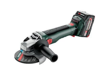 Metabo Smerigliatrice angolare a batteria W 18 LT BL 11-125 18V 2x4Ah Li-Power Caricabatteria ASC 55 metaBOX 165 L