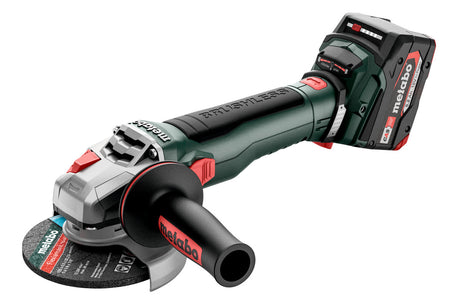 Metabo Smerigliatrice angolare a batteria WB 18 LT BL 11-125 Quick 18V 2x5.2Ah Li-Power Caricabatteria ASC 55 metaBOX 165 L con freno ghiera autoserrante