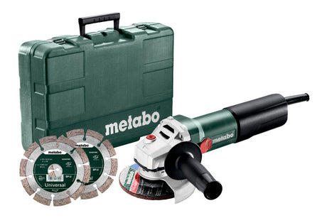 Metabo Smerigliatrice angolare WEQ 1400-125 Set Valigetta in plastica- con 2 mole per troncare diamantate